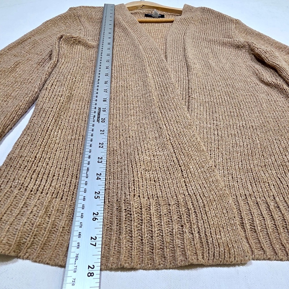Cable & Gauge Cardigan Womens XL Tan Open Front Lightweight Knit Sweater 7710 - Picture 4 of 7